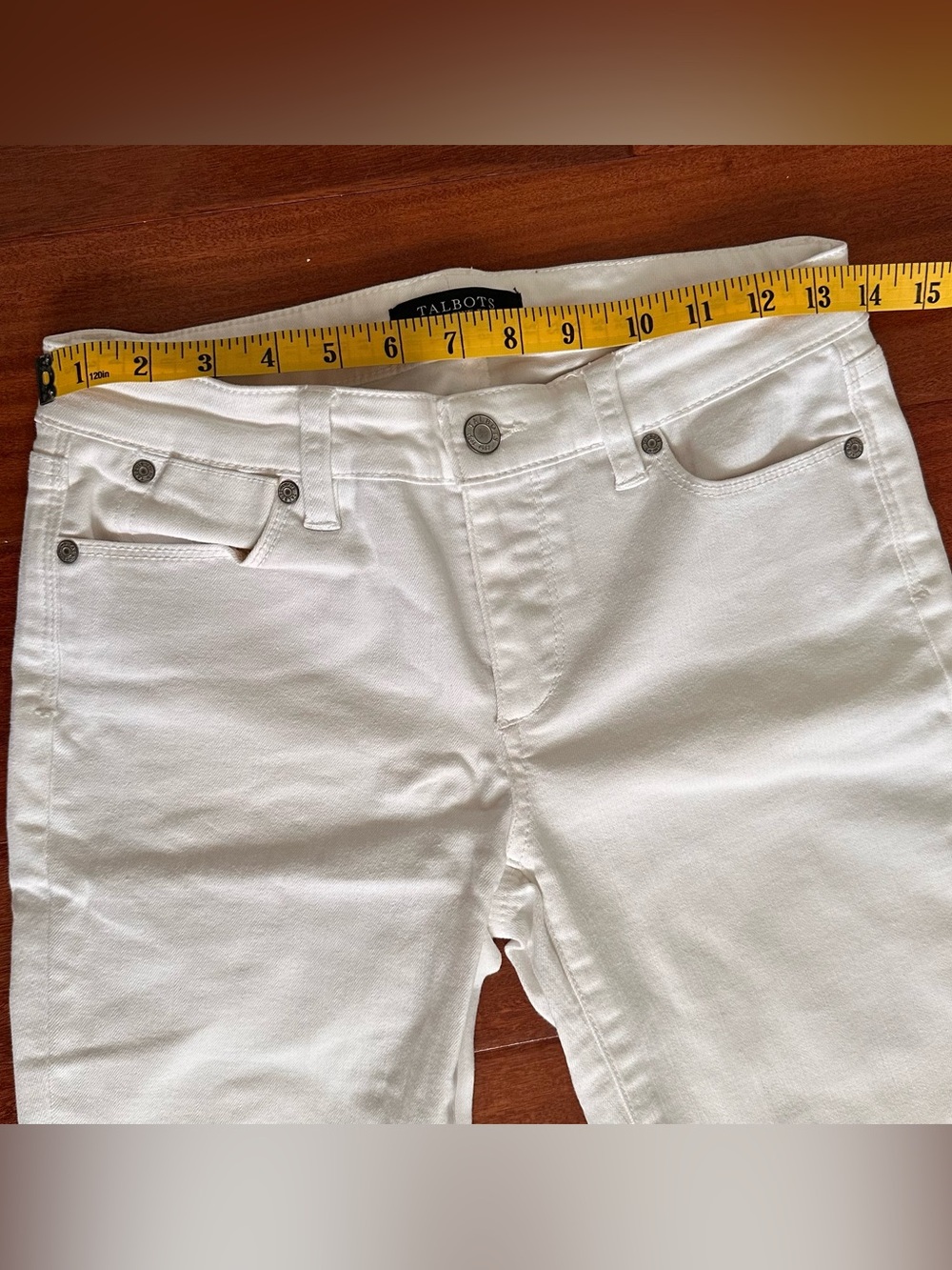 Talbots Flawless Five-Pocket Slim Ankle White Jeans Women’s Petite 2P - Picture 4 of 10